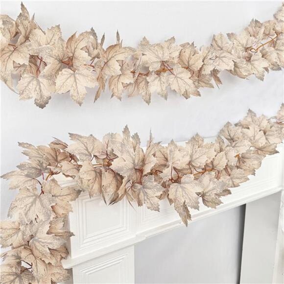 2 Pack 6Ft Fall Garland Fall Decorations for Home Fall Decor Maples Leaves - Picture 1 of 7
